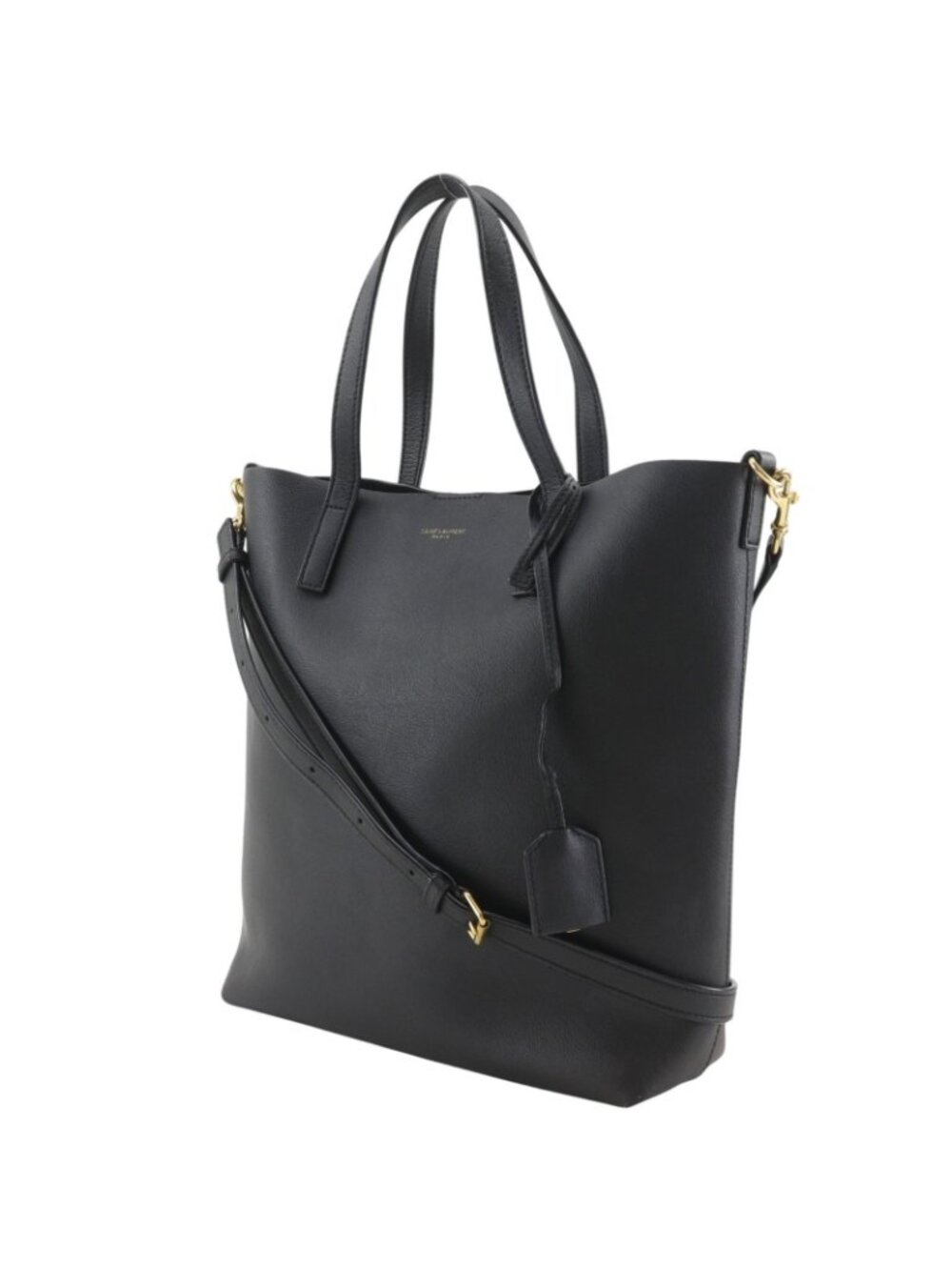 Saint Laurent Toy Shopping Tote 2-Way Shoulder Calf Black Handbag - Picture 2 of 10